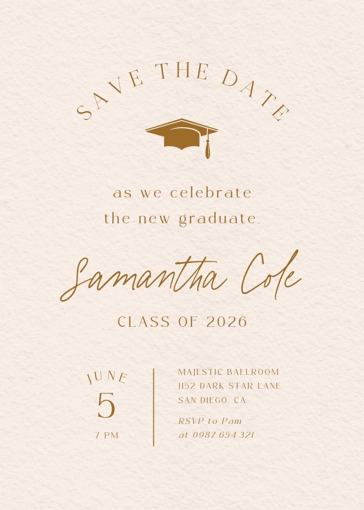 Structured typography - graduation party invitation